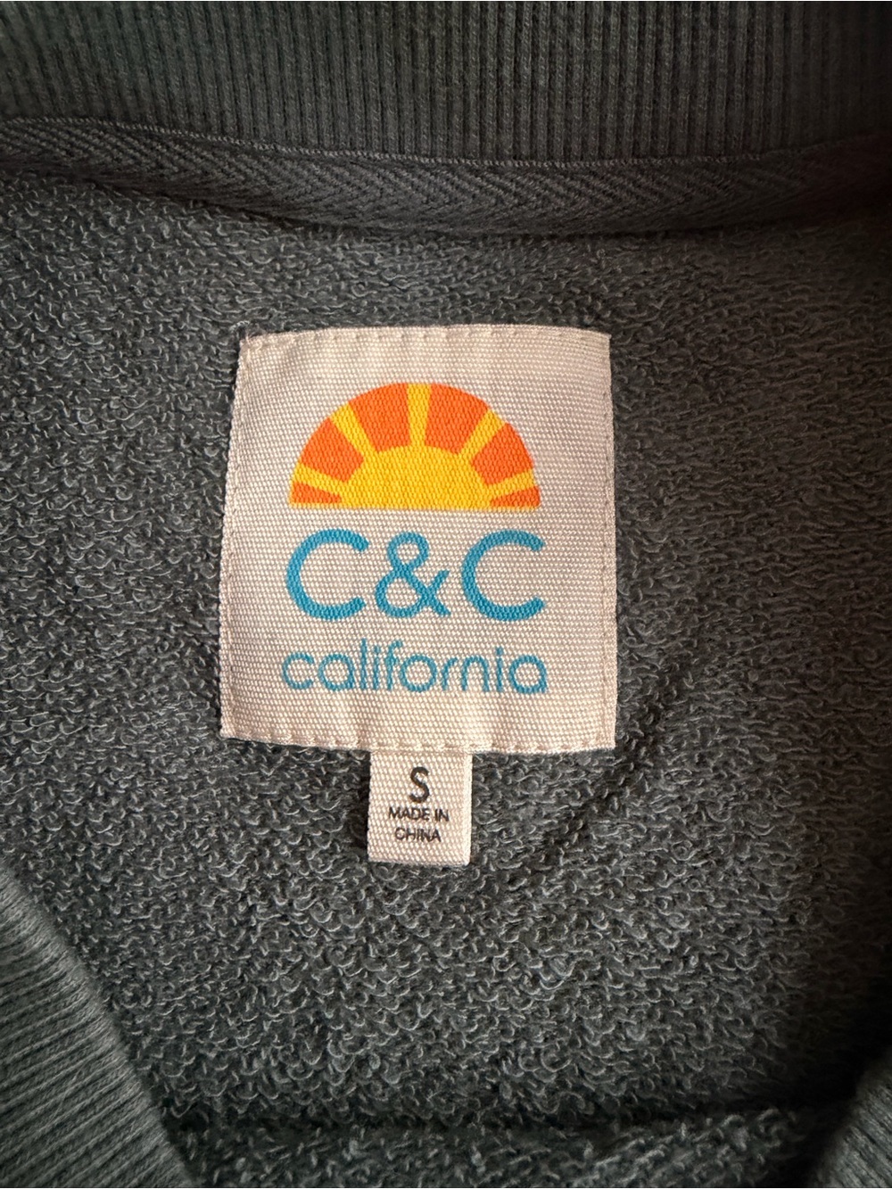 C&C California Malibu Crewneck Sweatshirt - Teal Blue with White Graphic - Picture 2 of 2